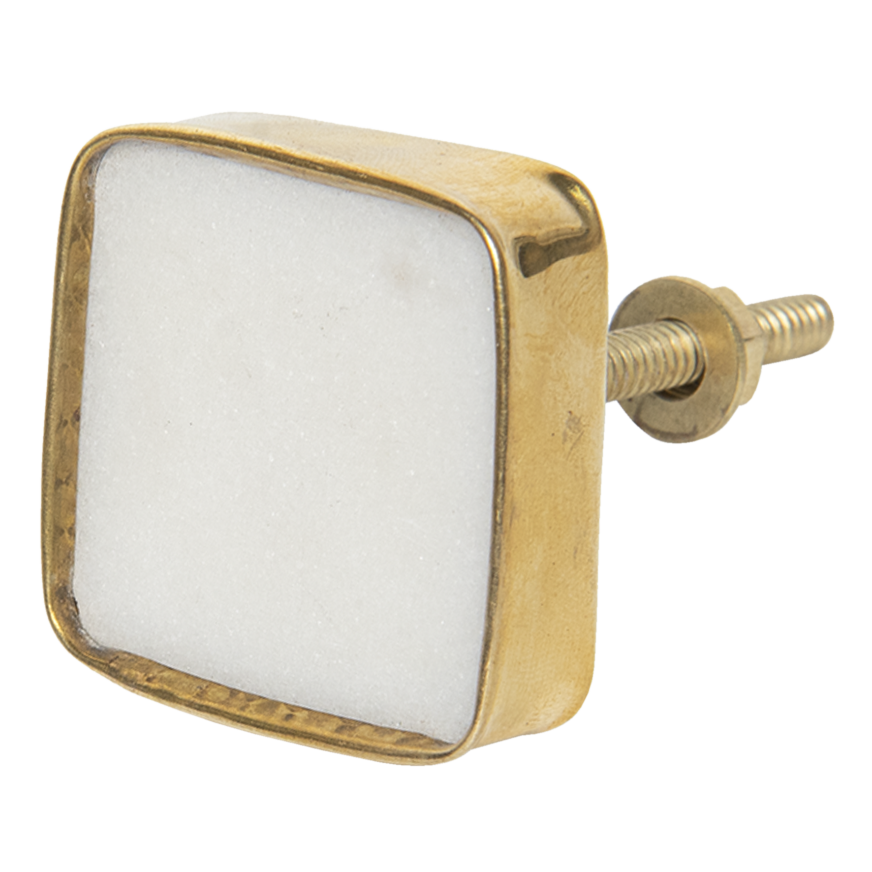 deurknop meubelknop goud en wit vierkant