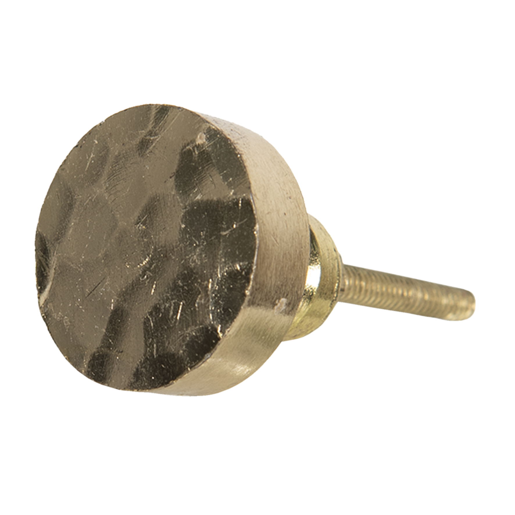 deurknop meubelknop rond koper goud gehamerd goud