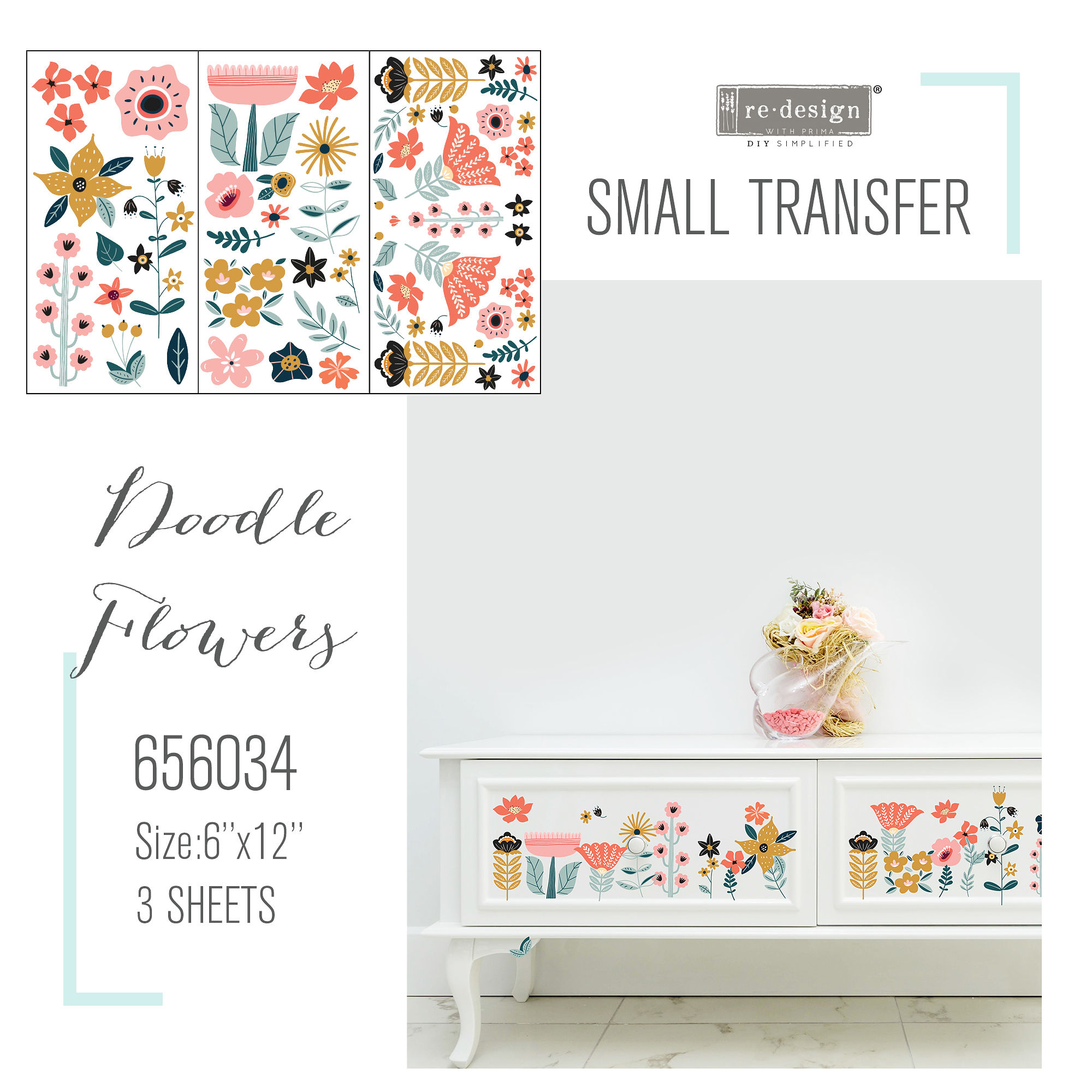 meubel transfer Doodle Flowers  transfer Goed Gestyled Brielle