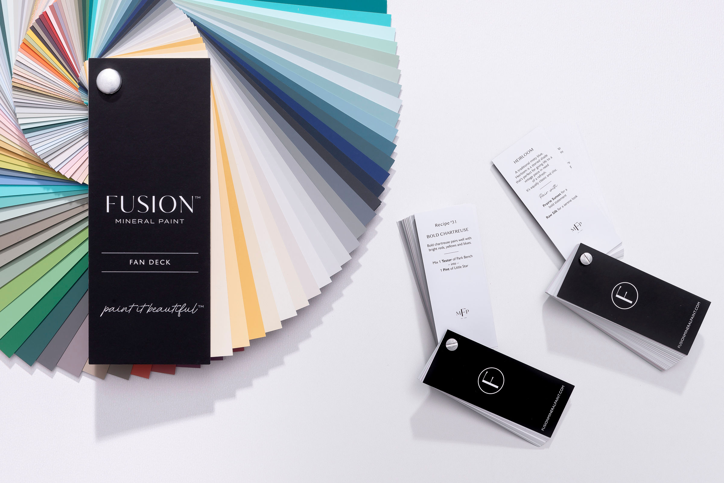 kleurenwaaier, fan decks Fusion Mineral Paint kleurenkaart Goed Gestyled Brielle