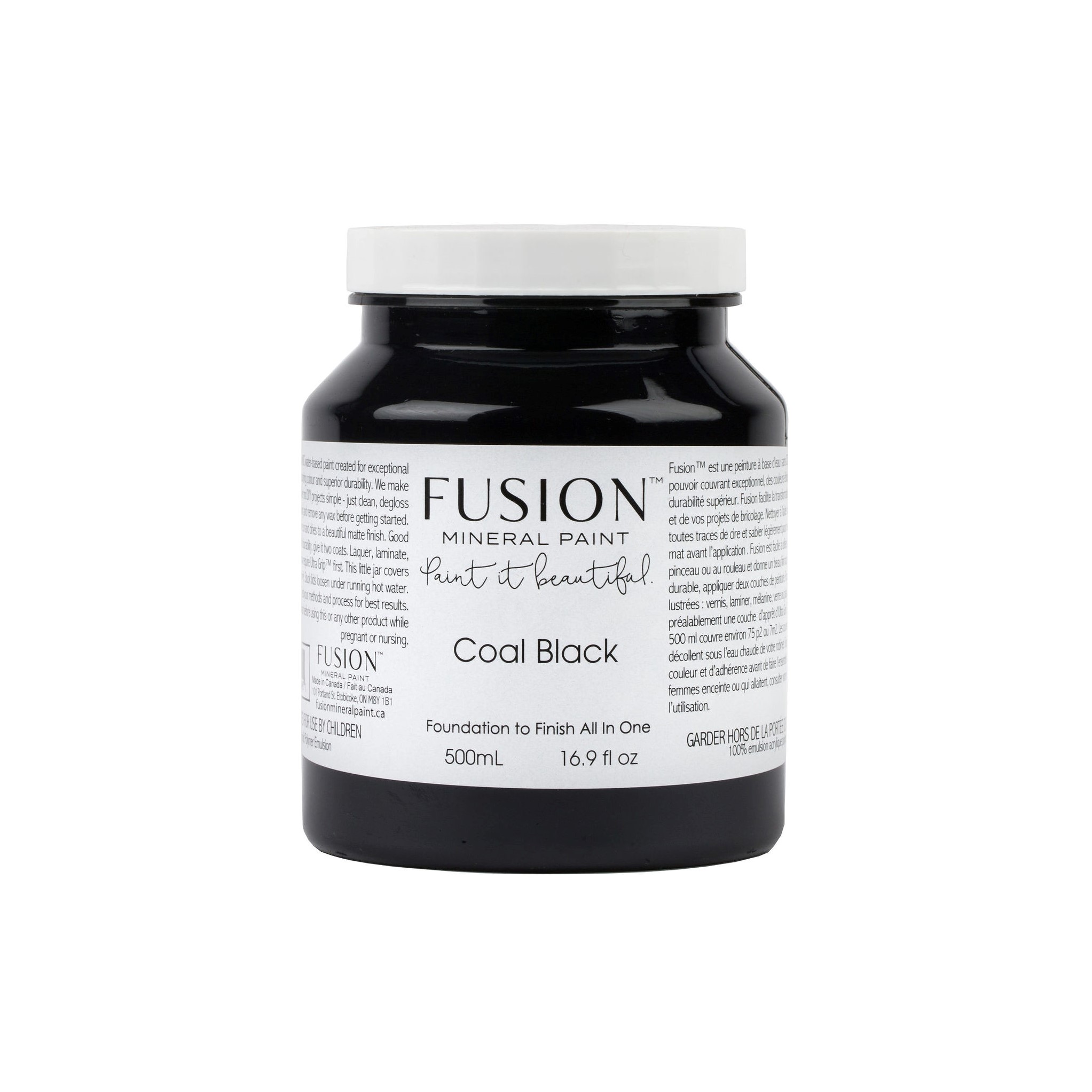 set nachtkastjes mat zwart met lerenhandgrepen coal black fusion mineral paint Goed Gestyled Brielle