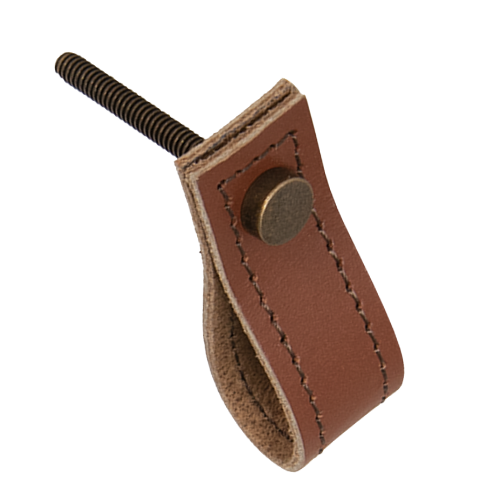 Stoere lerenhandgreep  Cognac Goed Gestyled