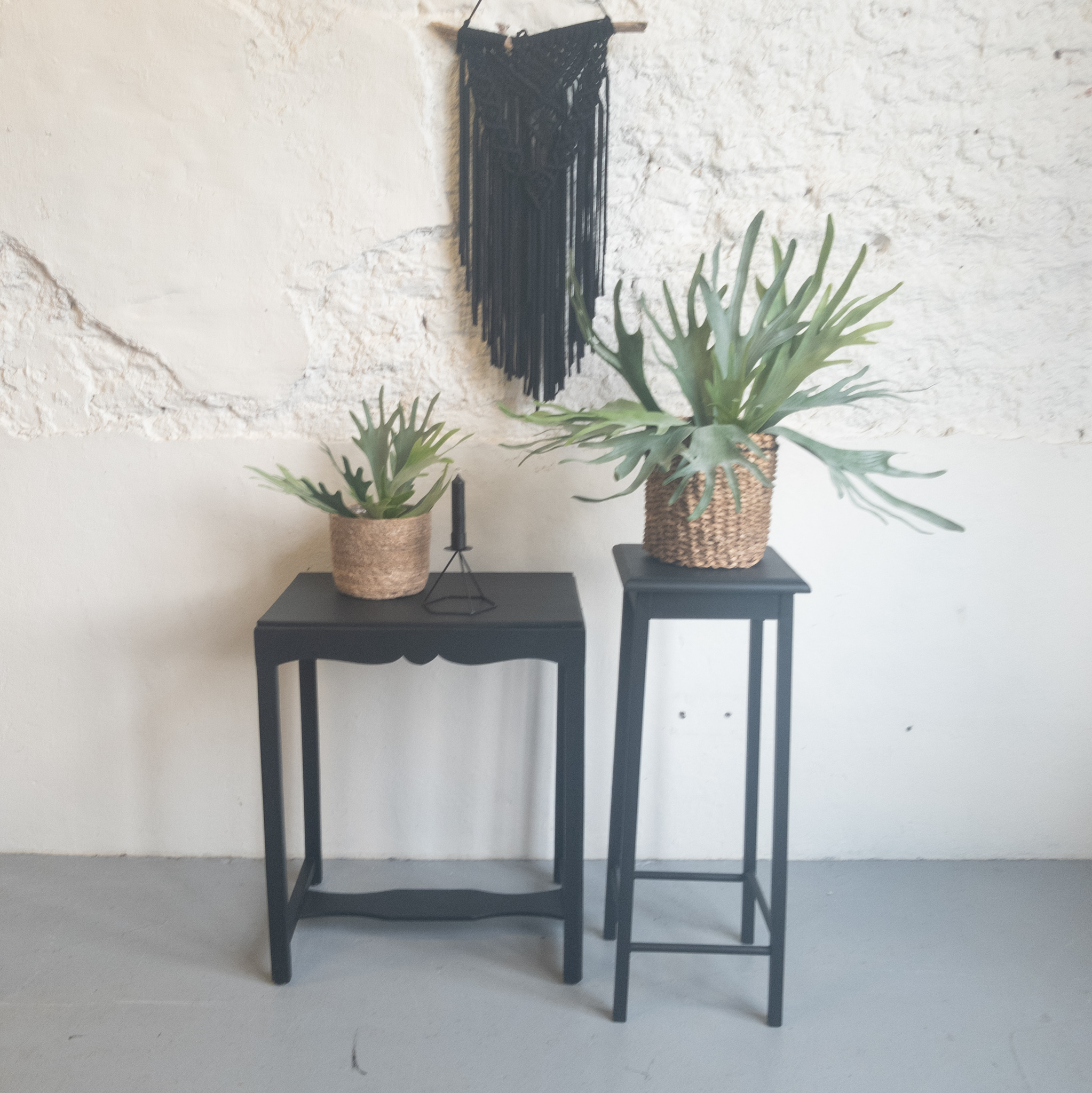 Plantentafeltje zwart coal black Fusion Mineral paint Goed Gestyled Brielle