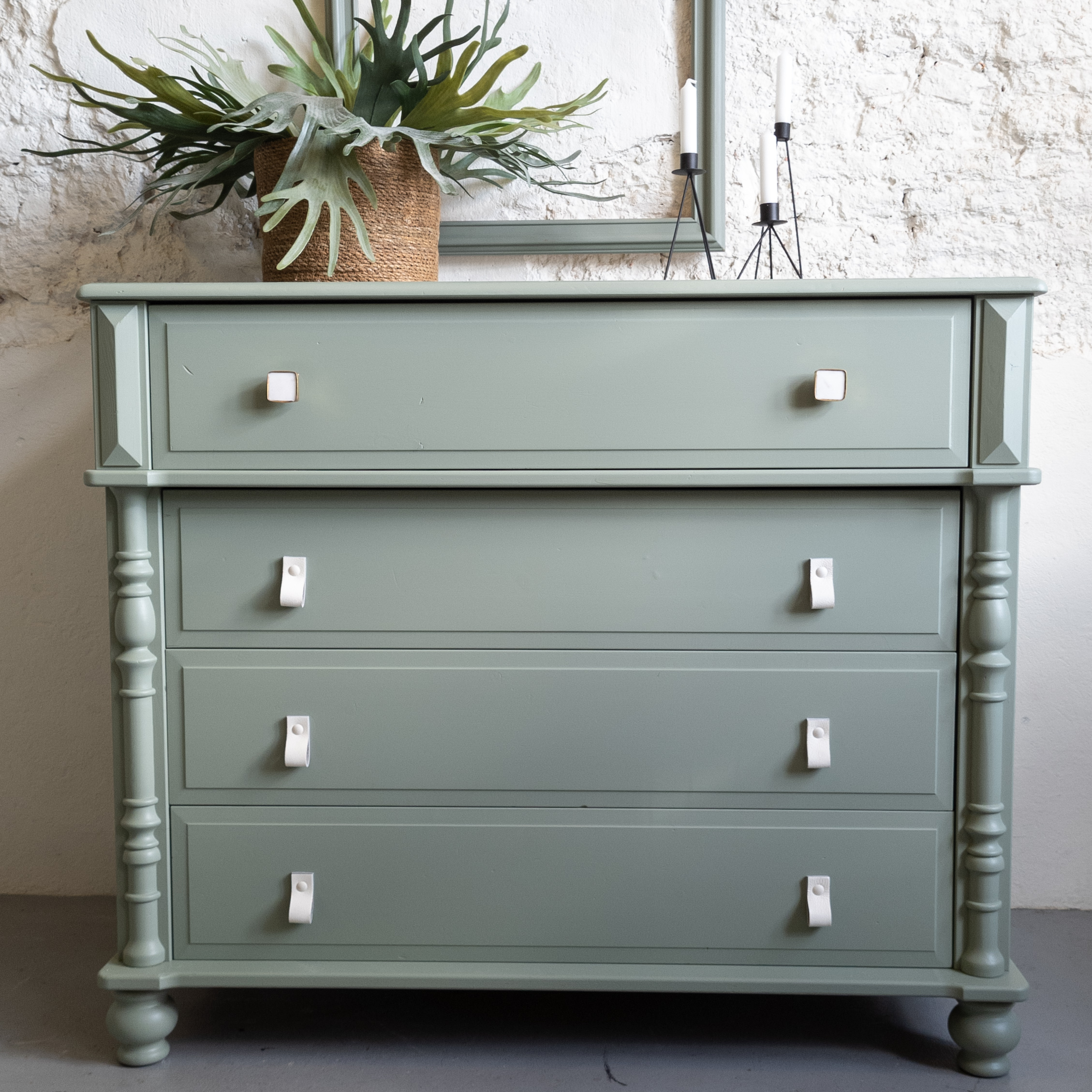 Ladekast oudgroen fusion mineral paint goed gestyled brielle