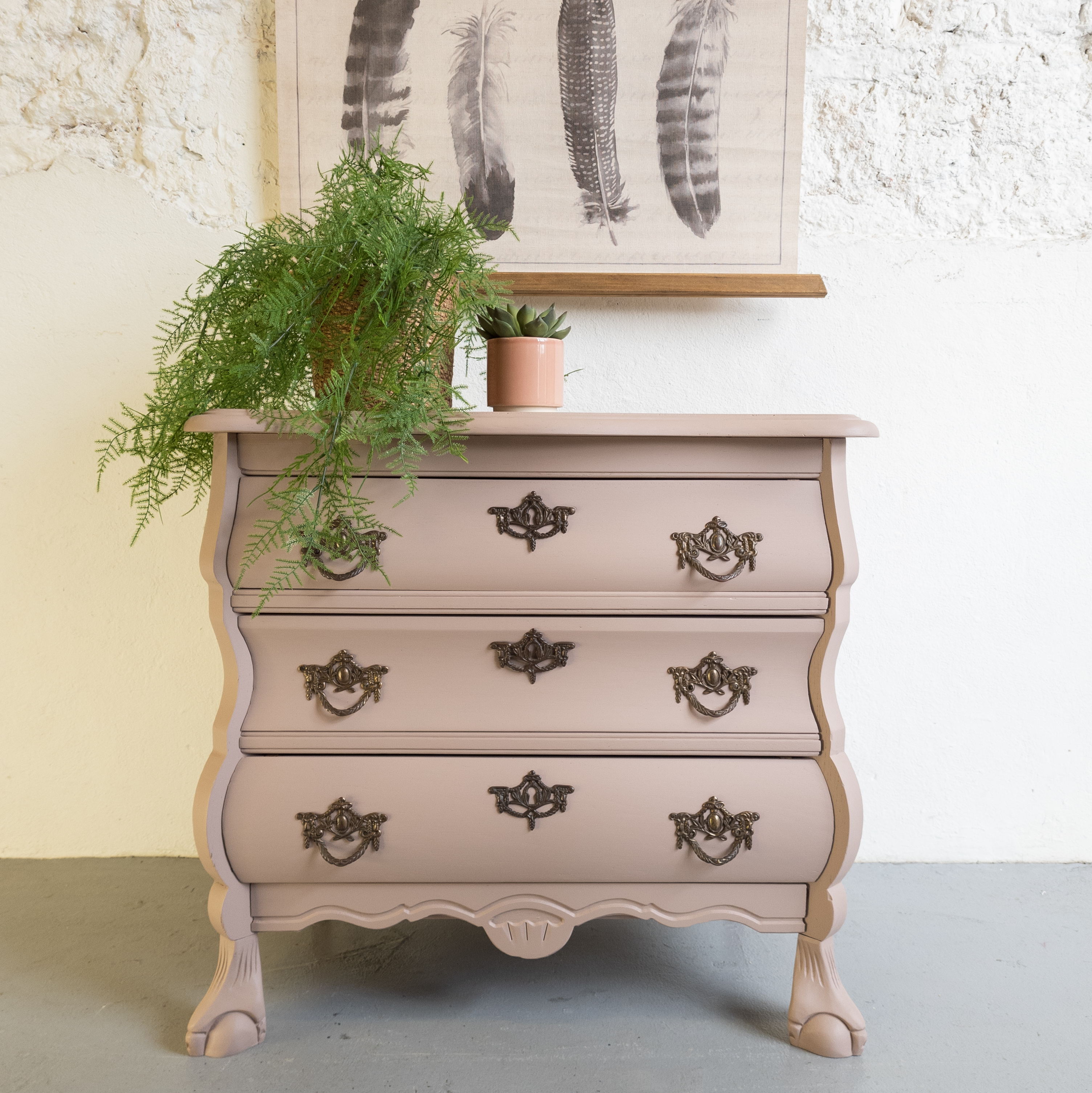 Buikkastje oud roze damask fusion mineral paint Goed Gestyled brielle