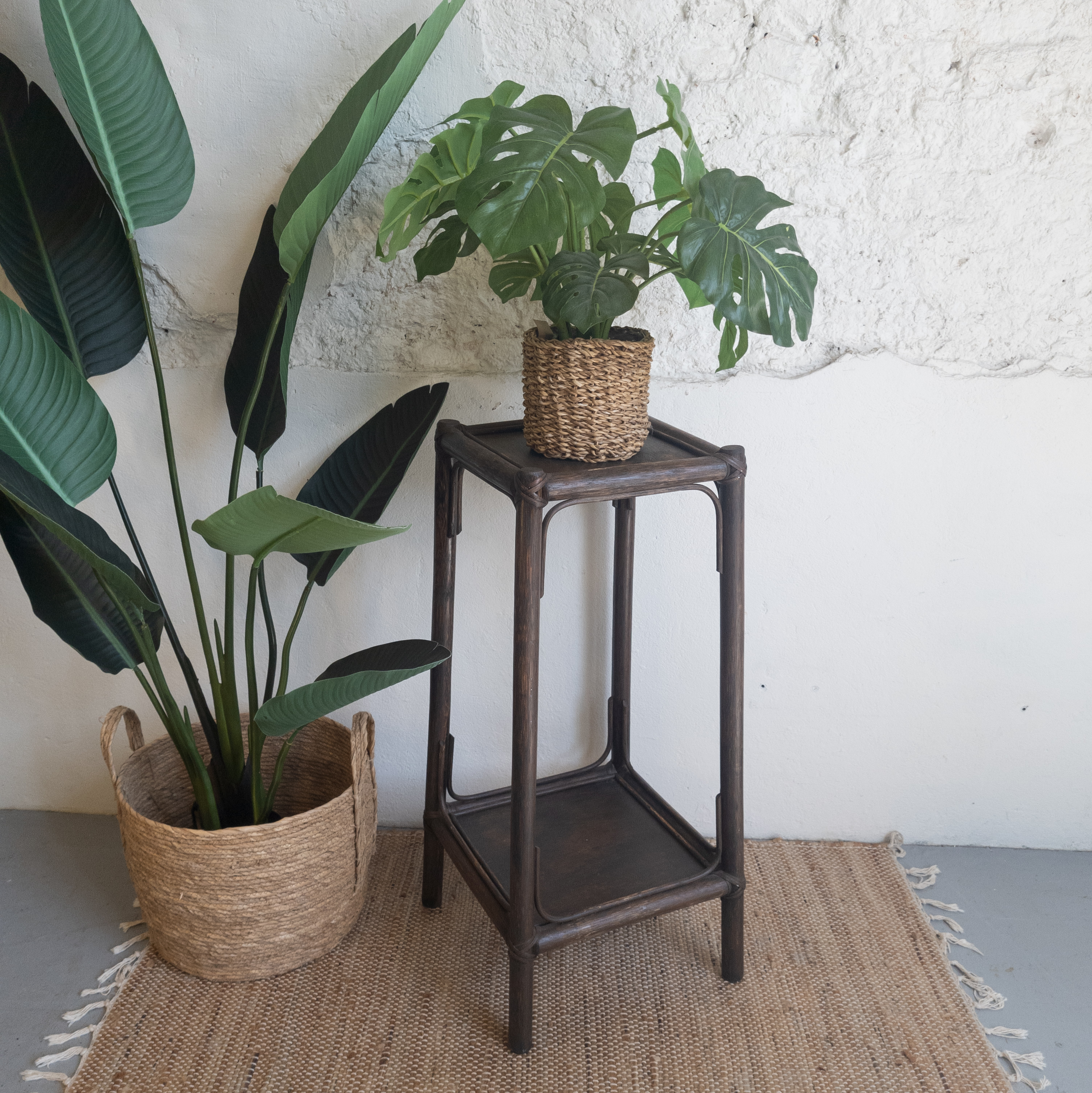 vintage rotan plantentafeltje Goed Gestyled Brielle