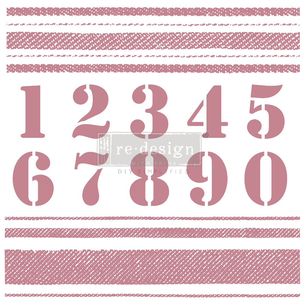 Stripes en cijfers stamp meubel stempels goed gestyled
