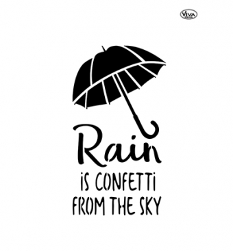 Paraplu sjabloon. Rain is confetti from the sky sjabloon A3 