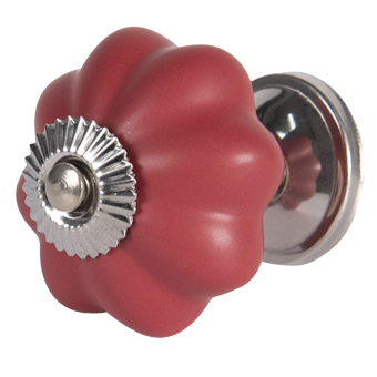 Meubelknop bloem rood