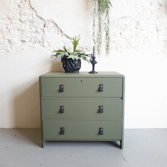 Ladenkast bayberry met leren handgrepen fusion mineral paint Goed Gestyled Brielle