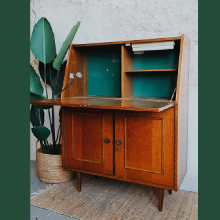 Unieke secretaire met Geo Diamond patroon. opgeknapt door Gestyled