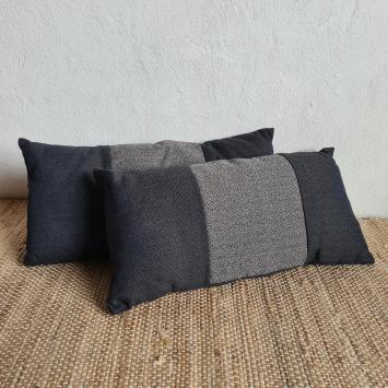 Kussen donkerblauw/zwart