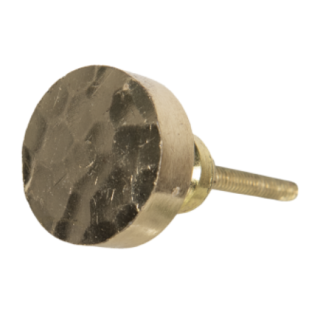 deurknop meubelknop rond koper goud gehamerd goud