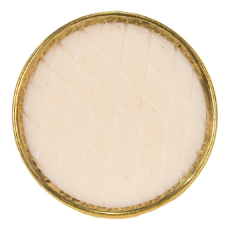 deurknop meubelknop rond goud met ruit patroon in het creme 