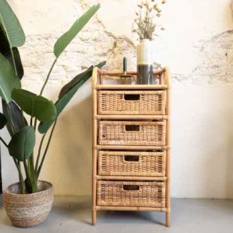 Vintage rotan ladekastje Goed Gestyled Brielle