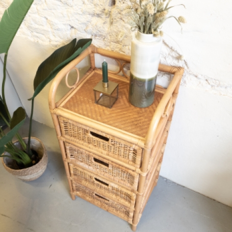 Vintage rotan ladekastje Goed Gestyled Brielle