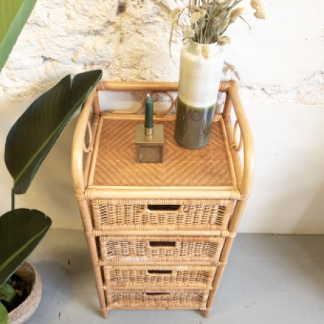 Vintage rotan ladekastje Goed Gestyled Brielle