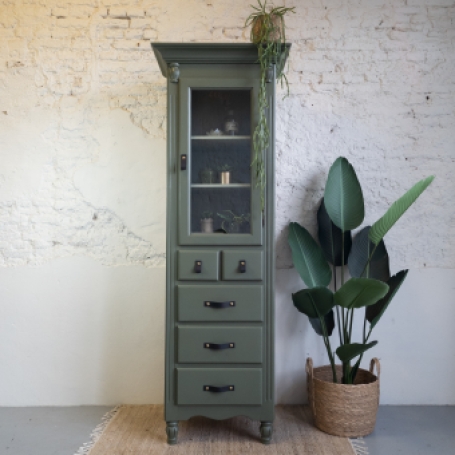 smalle kleine buffetkast bayberry en lichen groen Fusion mineral paint Goed Gestyled