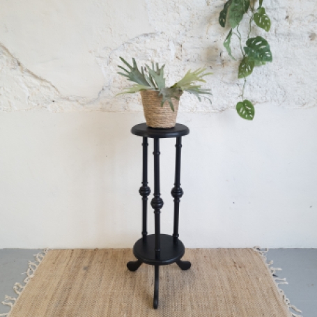 Leuke plantentafel geverfd door goed gestyled met Fusion Mineral Paint Coal Black mat zwart