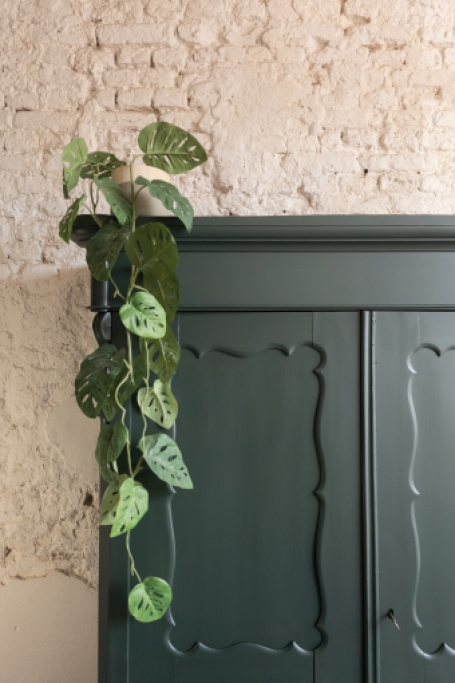 biedermeier meidenkast kast Manor green donkergroen Fusion Mineral Paint matte verf Goed Gestyled Brielle